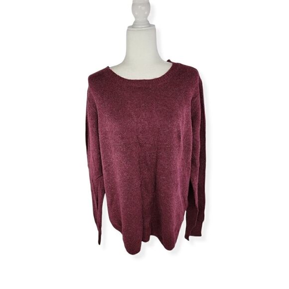 Laura Scott Burgundy Crew Neck sweater XL NWT - Picture 1 of 6